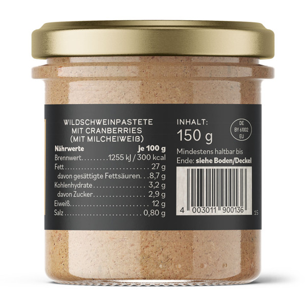 Preview: Wildschweinpastete mit Cranberries, 150 g / Glas